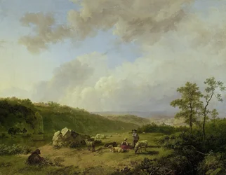 Paisagem com uma tempestade de chuva ameaçadora