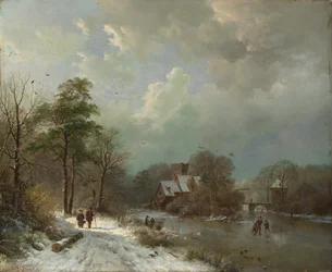 Paisagem de inverno, Holanda, 1833