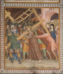 Cena do Novo Testamento: Carregamento da cruz (fresco)