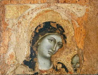 Madonna e Child (tempera e folha de ouro no painel)