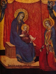 A Madonna Entronizada e Dois Doadores em Adoração, 1374