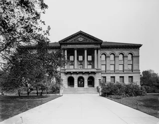 Academia de Ciências de Chicago, Chicago, Illinois, EUA, c.1900 (foto a p/b)