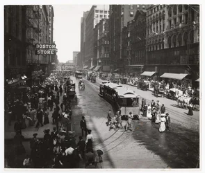 State Street, Chicago, Illinois, EUA, c.1905 (foto a p/b)