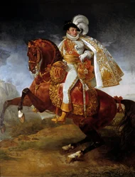 Retrato equestre de Jerome Bonaparte (1784-1860) Pintura King of Westphalia de Antoine Jean Gros (1771-1835) 1808 Sol. 3,21x2,65 m - Retrato equestre de Jerônimo Bonaparte (1784-1860), Rei de Vestefália. Pintura de Antoine Jean Gros (1771-1835), cal