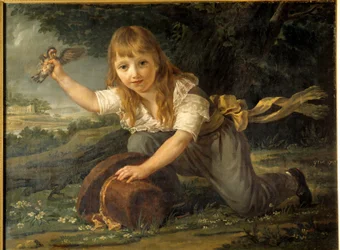 Retrato de Paulin des Hours criança, heritier de uma família rica de fabricantes e futuro prefeito de Montpellier Pintura de Antoine Jean Gros (1771-1835) 1793 Sol. 0,98x0,74 m Rennes, Musee des Beaux Arts