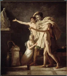 Oferta ao deus Esculápio Presente de cobras para venerar o deus romano da medicina - Pintura de Pierre Narcissus (Pierre-Narcisse) Guerin (1774-1833) 1803 Sol 2,91x2,59 m Arras, Musee des Beaux Arts - A Oferta ao deus Aesculapius. Oferta de cobras para ve