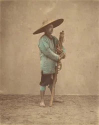 [Homem chinês usando chapéu], década de 1870.