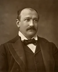 Ator britânico Augustus Harris em Human Nature, 1886