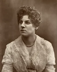 Atriz britânica Miss Jessie Millward em The Harbor Lights, 1886