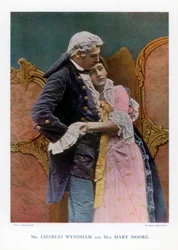 Charles Wyndham e Mary Moore, atores ingleses, 1901.