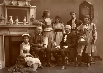 The Vaudeville Company em The Road to Ruin, no Vaudeville Theatre, Londres, 1886