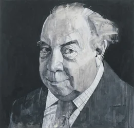 Retrato de JB Priestley, ilustração para o ouvinte, década de 1970 (guache e lápis a bordo)