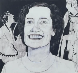 Retrato de Joan Sutherland, ilustração para o The Sunday Times, de 1970 (guache a bordo)