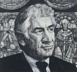 Retrato de Leonard Bernstein, ilustração para o The Sunday Times, de 1970 (guache a bordo)