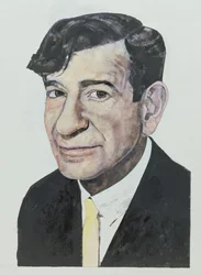 Retrato de Walter Matthau, ilustração para o suplemento diário de cor do espelho, 1964 (guache a bordo)