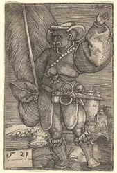 Porta-estandarte com mão esquerda levantada, início do século XVI.