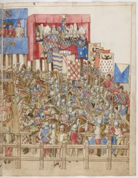 Ilustração do Livro dos Torneios do Rei René d&39;Anjou, desenhos de Barthélemy d&39;Eyck