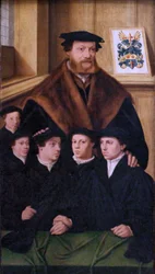 Francês: Portrait de Philipp Von Gail, marchand de Cologne et membre du Conseil de cette ville, et ses cinq fils Philipp von Gail