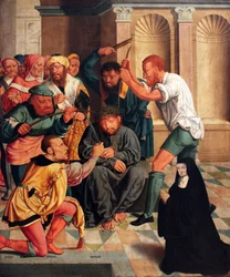 Alemão: Dornenkrönung Christi mit kniender Benediktinerin als Stifterin Cristo coroado de espinhos com uma freira beneditina ajoelhada como doadora