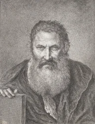 Retrato de um homem barbudo segurando um livro, ca. 1750-1815.