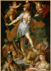 A vitória de Minerva sobre a Ignorância (óleo sobre tela)