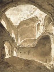 Interior de uma antiga ruína