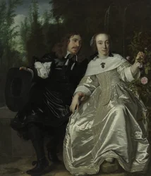 Holandês: Abraham del Court e a sua mulher Maria de Kaersgieter Abraham del Court e a sua mulher Maria de Kaersgieter