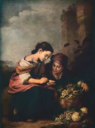 Vendedores de fruta a contar o seu dinheiro, 1618, 1914