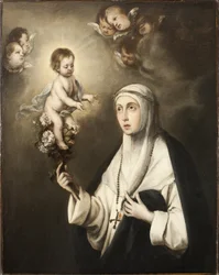 Rose de Lima (Isabel Flores de Oliva) (1586-1617) - Santa Rosa de Lima, de Murillo, Bartolome Esteban, Cópia após . Óleo sobre tela. Dimensão : 93x76 cm. Nationalmuseum Stockholm