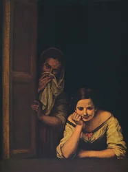 Duas mulheres em uma janela, 1655-1660