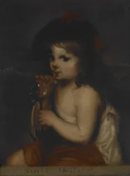 Boy Blowing Bubbles (óleo sobre tela)