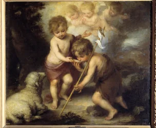 Crianças na concha. Pintura de Bartolomé Murillo (1618-1682)