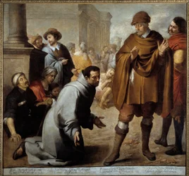 San Salvador de Horta (1520-1567) e o Inquisidor de Aragão questionando os milagres Pintura de Bartolome Murillo (1618-1682) 1645 Sol. 1,78x1,9 m Bayonne, Musee Bonnat