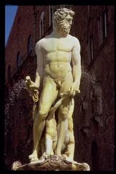 A fonte de Netuno, detalhe da figura de Netuno, 1560-75 de mármore, ver também 97917-20