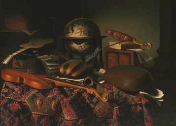 Natureza morta com instrumentos musicais