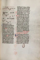 Missale: Fol. 129: contém música para Hely Hely Lama etc. em St. Mattion Passion, 1469.