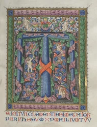 Missale, Pol. 186: T inicial Decorado [fora do] página inteira, 1469.