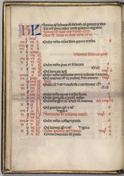 Missale: Fol. 5v: página do calendário de junho, 1469.