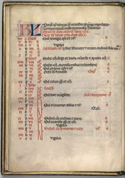 Missale: Fol. 7v: página do calendário de outubro, 1469.