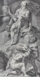 Placa 8: Ulisses recebendo os ventos em uma bolsa de couro de Éolo, 1756