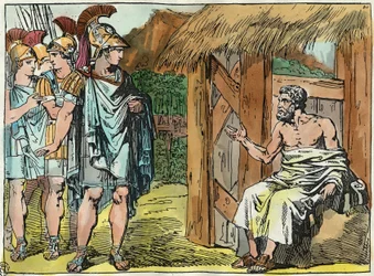 Alexandre, o Grande, encontra-se com Diógenes, o Cínico (413 - 327 a.C.)