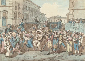 Carnaval em Roma, ilustração para Trajes e costumes romanos