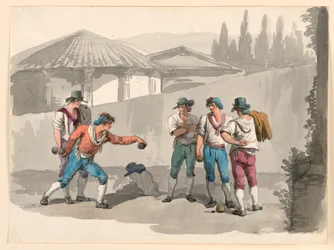 Desenho, O Jogo de Boccia, 1807-08