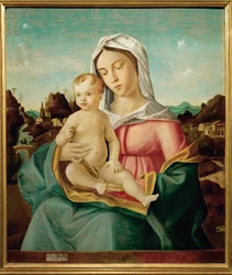Virgem e menino (pintura sobre madeira)