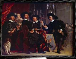 Les syndics des arbaletriers de San Sebastian a Amsterdam Painting de Bartholomeus Van der Helst (1613-1670)