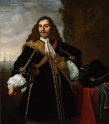 Retrato do Capitão Gideon de Wildt (1624-1665) - Pintura de Bartholomeus van der Helst (1613-1670), óleo sobre tela (135,8x119 cm)