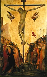 Calvário (ouro e têmpera no painel)