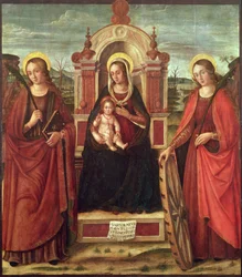 Madonna e Criança Entronizada com Santa Catarina de Alexandria e uma Santa Mulher Mártir (painel)