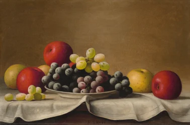 Natureza morta, maçãs e uvas, s.d. (óleo sobre tela)