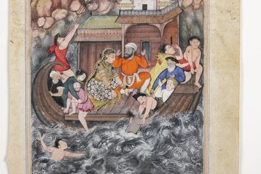 Pormenor de A Storm at Sea, c.1560-65 (aguarela opaca e ouro sobre papel)